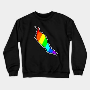 Denman Island Rainbow Colourful Silhouette - Keep Denman Weird Gift - Denman Island Crewneck Sweatshirt